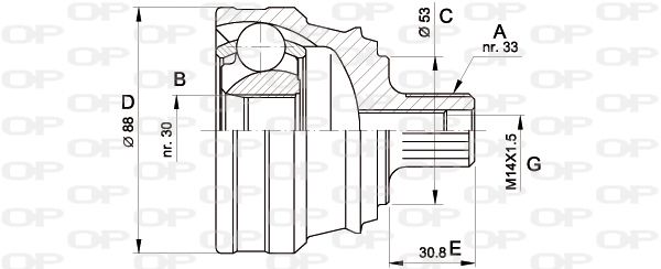 OPEN PARTS Nivelsarja, vetoakseli CVJ5090.10